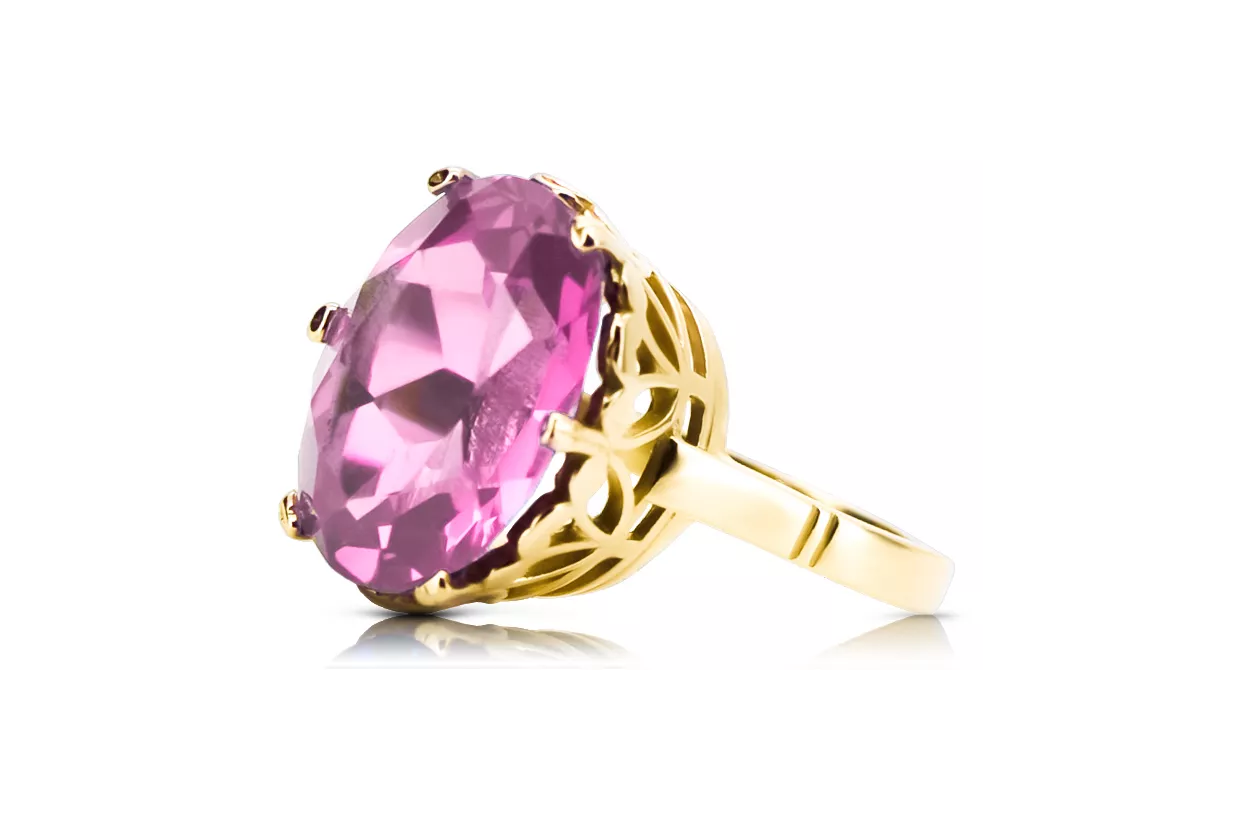 Винтидж Пръстен Аметист 14K жълто злато vrc130y